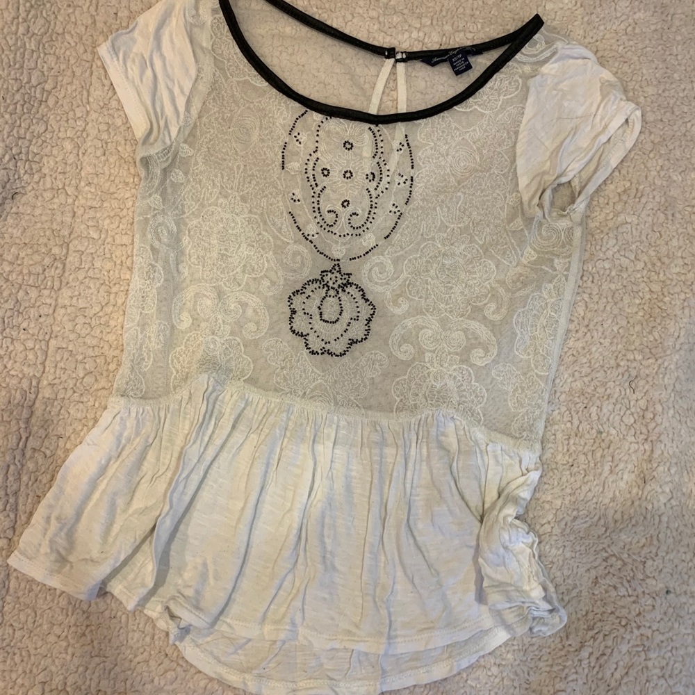 Mesh and beaded American Eagle blouse